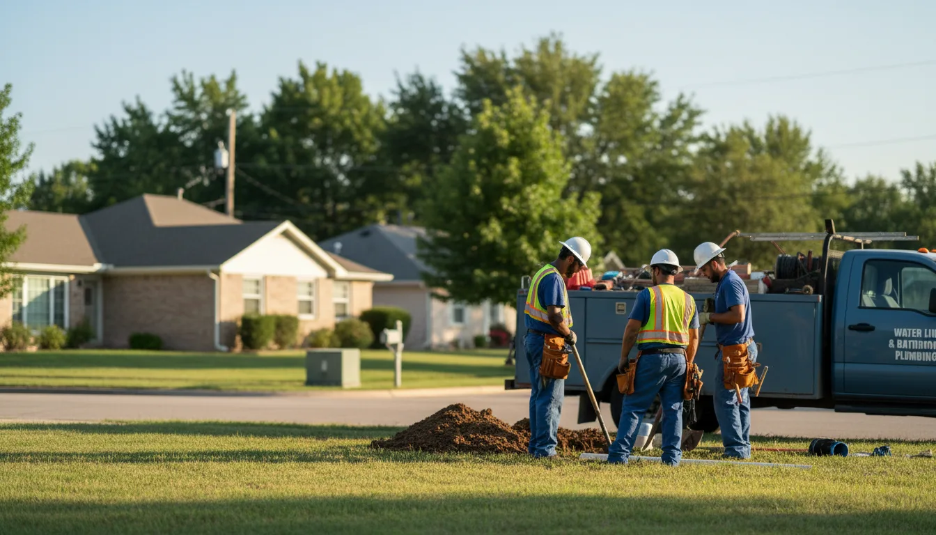 Residential water line and bathroom plumbing service in Murdock, KS